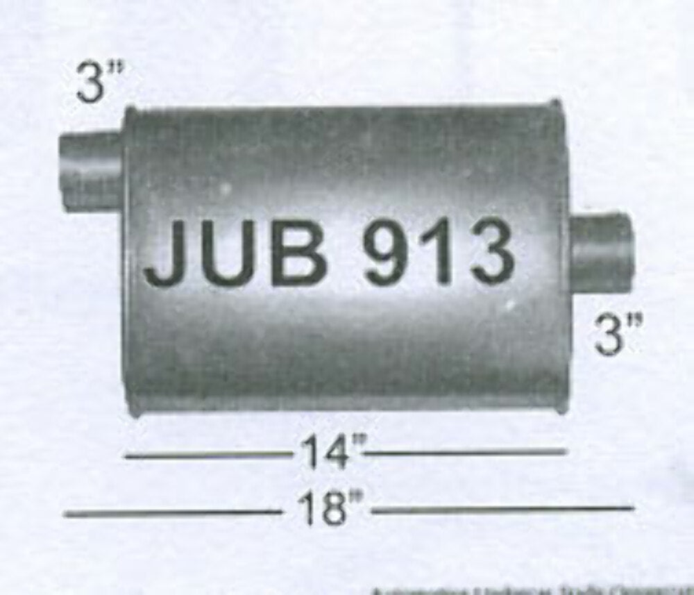 Jones Exhaust JUB913 Quiet Tone Muffler 3 Inlet, 3 Outlet Jones Exhaust 9 inch jub913-quiet-tone-muffler-3-inlet-3-outlet