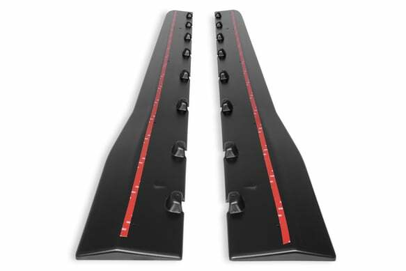 Side Rocker Splitters Black Pair fits Ford Mustang 15-21 Drake -JR3B-6510129-AB muscle car