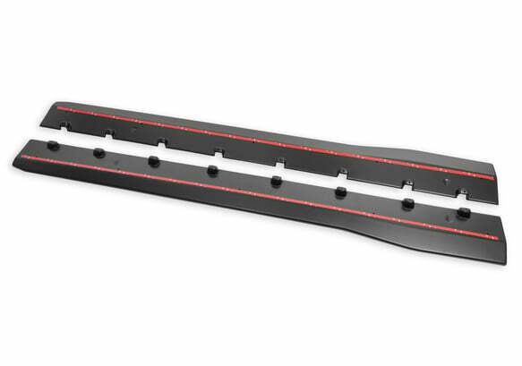 Side Rocker Splitters Black Pair fits Ford Mustang 15-21 Drake -JR3B-6510129-AB muscle car