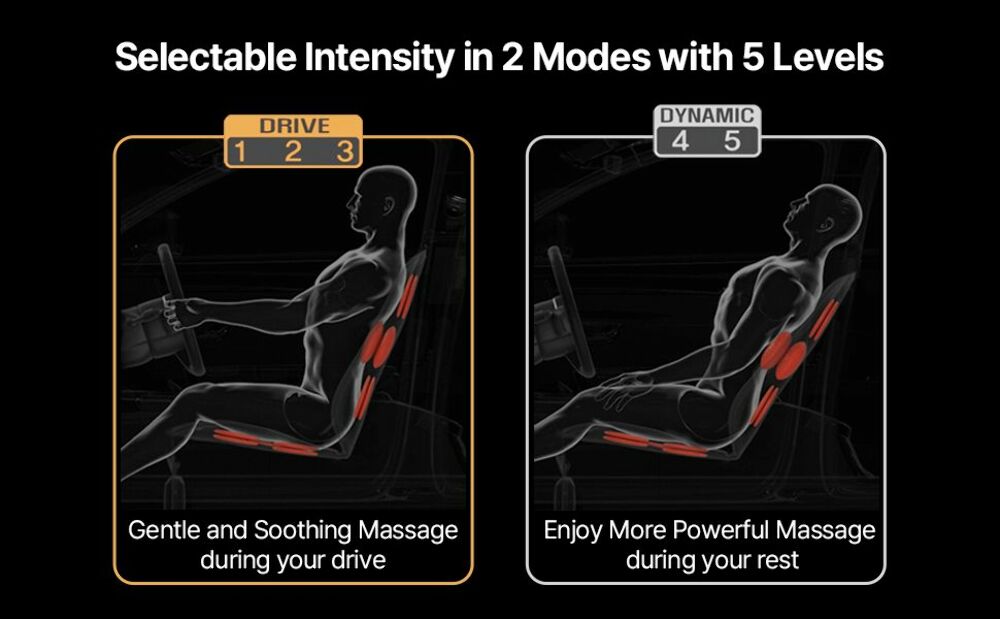 Laxon Air Massage Vehicle Seat (Black) - DR-6000BL Laxon