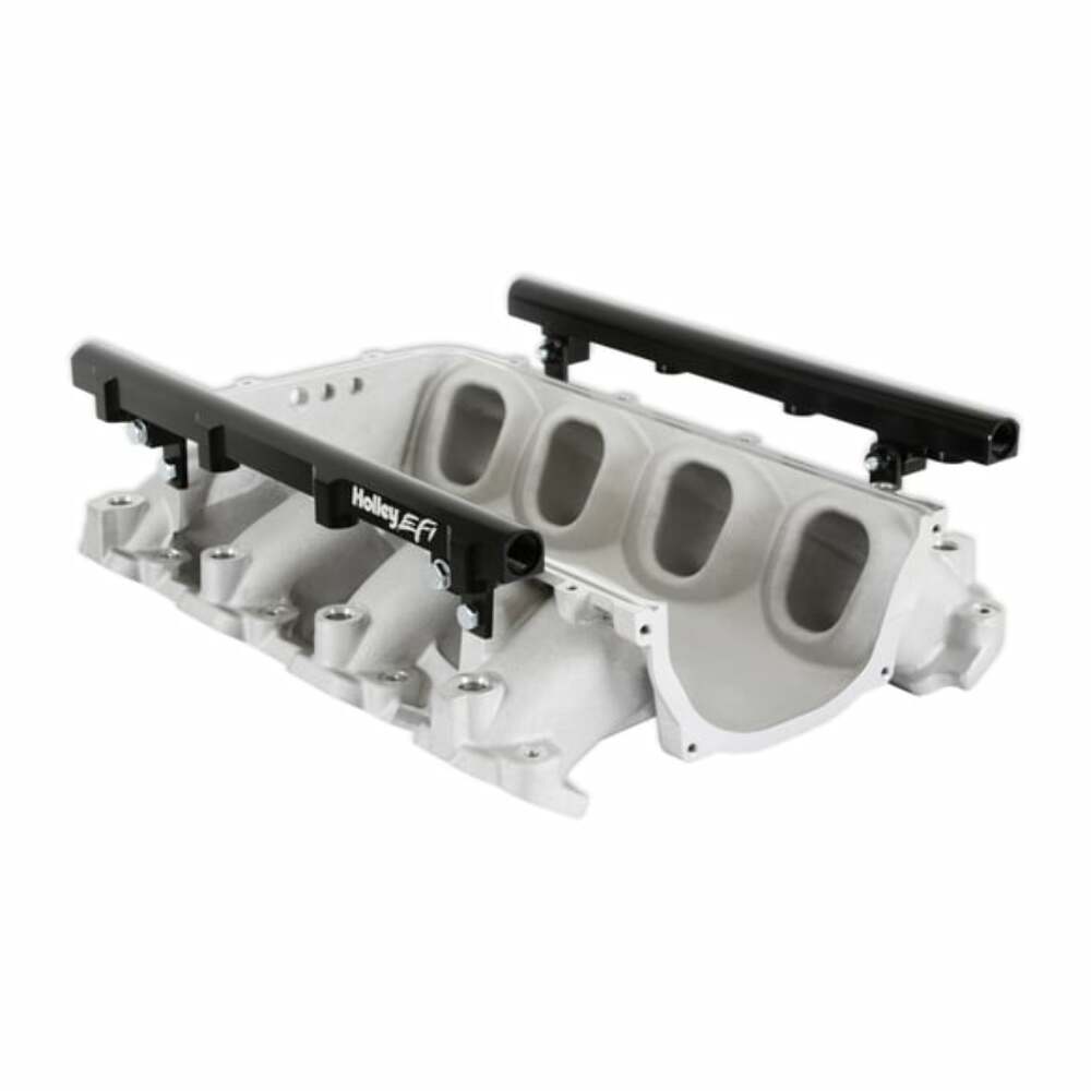 Holley EFI Lo-Ram Manifold Base &Port Inject Fuel Rail-Gm Gen V Lt-Front-Feed-Satin-300-713