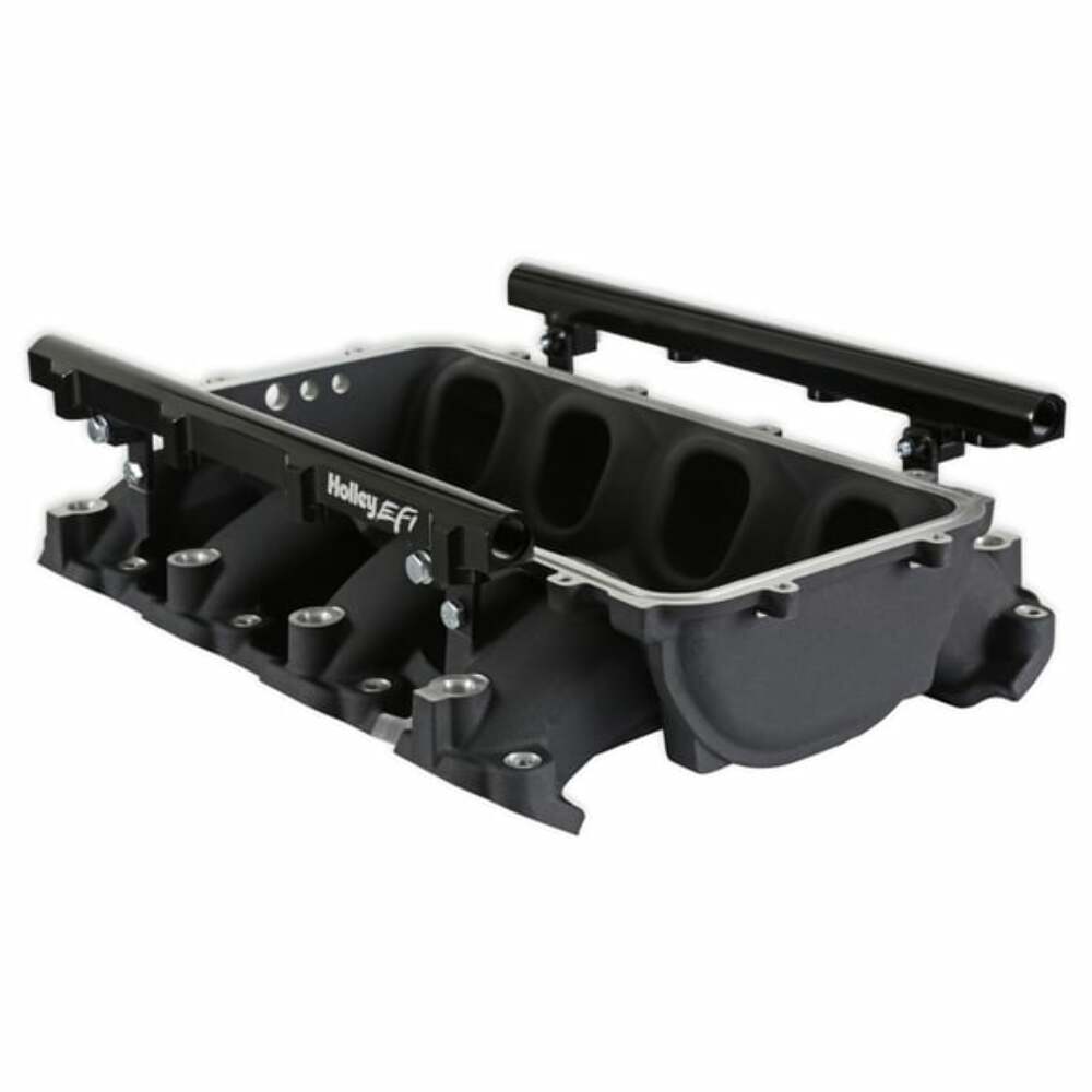 Holley EFI Lo-Ram Manifold Base &Port Inject Fuel Rail-Gm Gen V Lt Top-Feed-Black-300-711BK