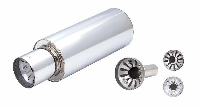 XFORCE Exhaust LP02-2.5 - SS Round Exhaust Muffler with Exhaust Silencer