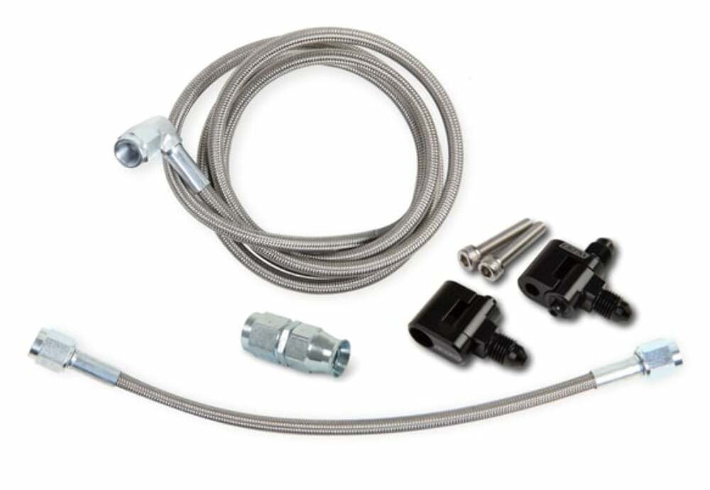 LS Steam Tube Kit w/Speed Flex - LS0014ERL AN fitting black aluminum