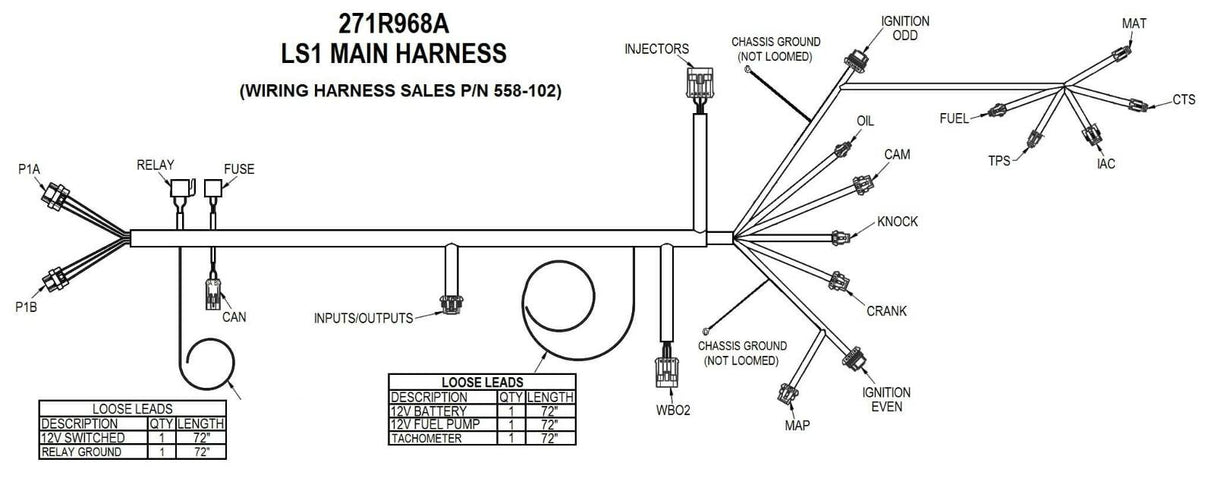 Holley EFI wiring harness harness-558-102