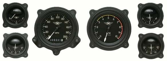 Classic Instruments analog dash gauge set black