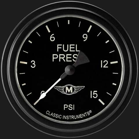 Moal Bomber 2 5/8" Fuel Pressure Gauge, 15 psi MA345BLF