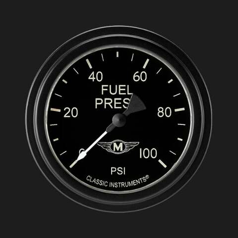 Moal Bomber 2 5/8" Fuel Pressure Gauge, 100 psi MA346BLF