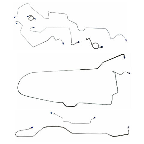 Complete Brake Line Kit Front Power Disc V8 Steel fits 1971 Ford Mustang Complete Brake Line MBLK54 Shafer's Classic Reproductions
