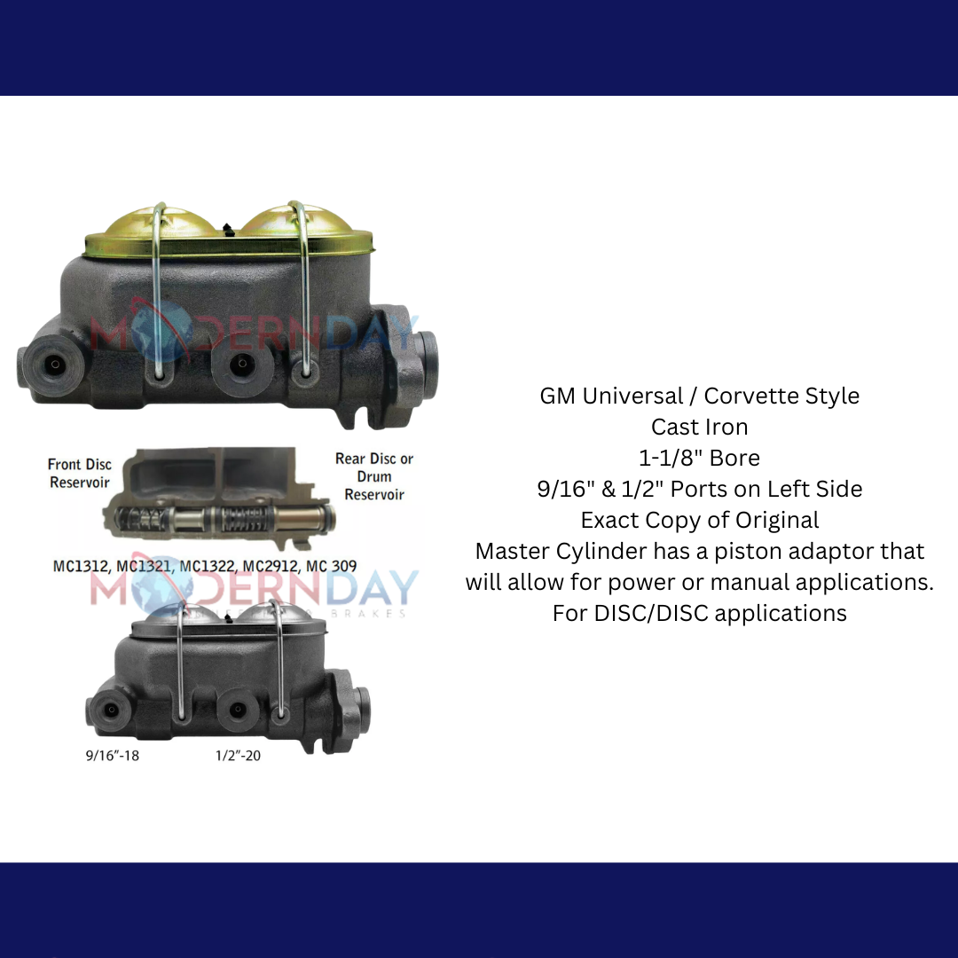 brake master cylinder for Corvette universal mc2912h MBM