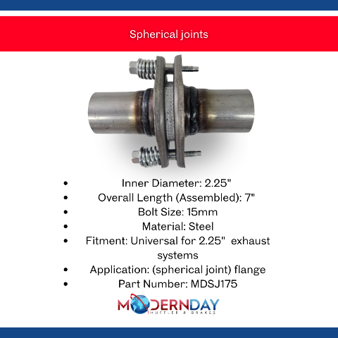 2.25" Inner Diameter Steel Exhaust Flange Repair Spherical Joint MDSJ225