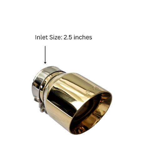 Single Round Double Wall Slant Cut Tip Miami Gold Bolt-On-MIA-GL2