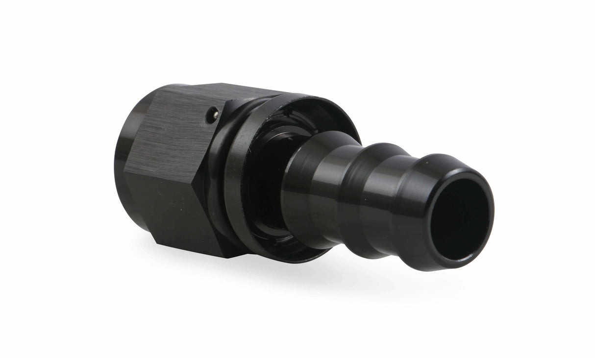 Mr. Gasket 10 AN straight push on hose ends black BL aluminum 200110