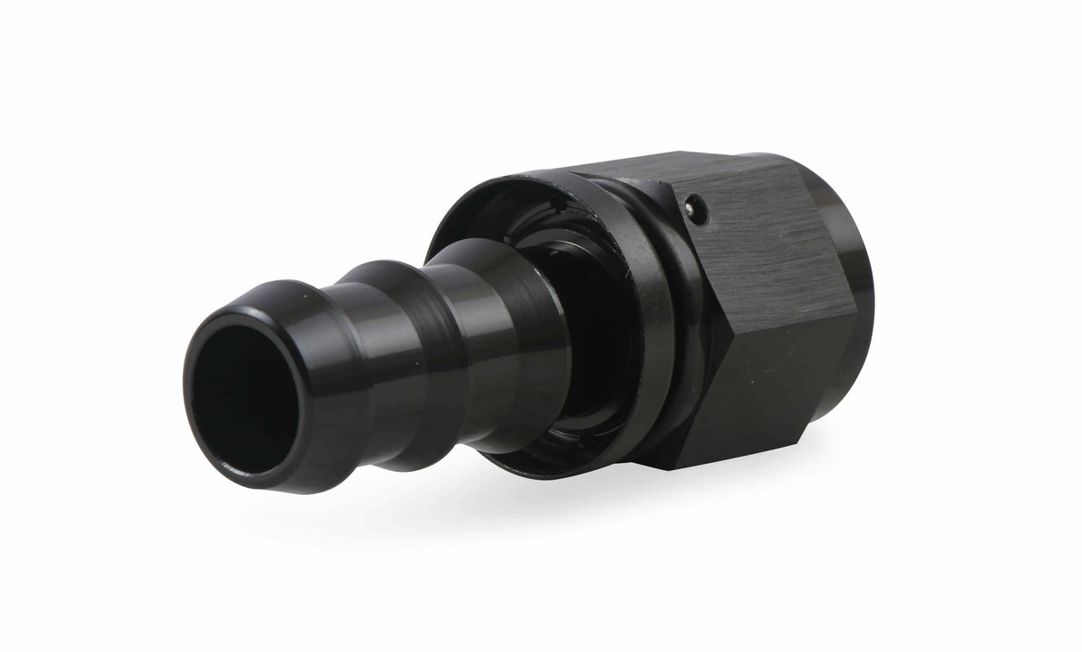 Mr. Gasket 10 AN straight push on hose ends black BL aluminum 200110