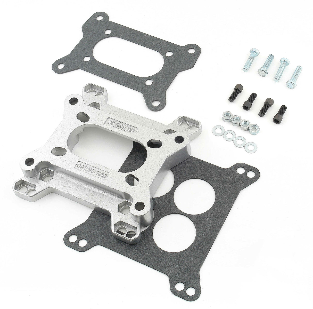 Mr. Gasket carb adapter kit 4 barrel to 4 bolt 2 barrel SBC Chevy carburetor aluminum 1933