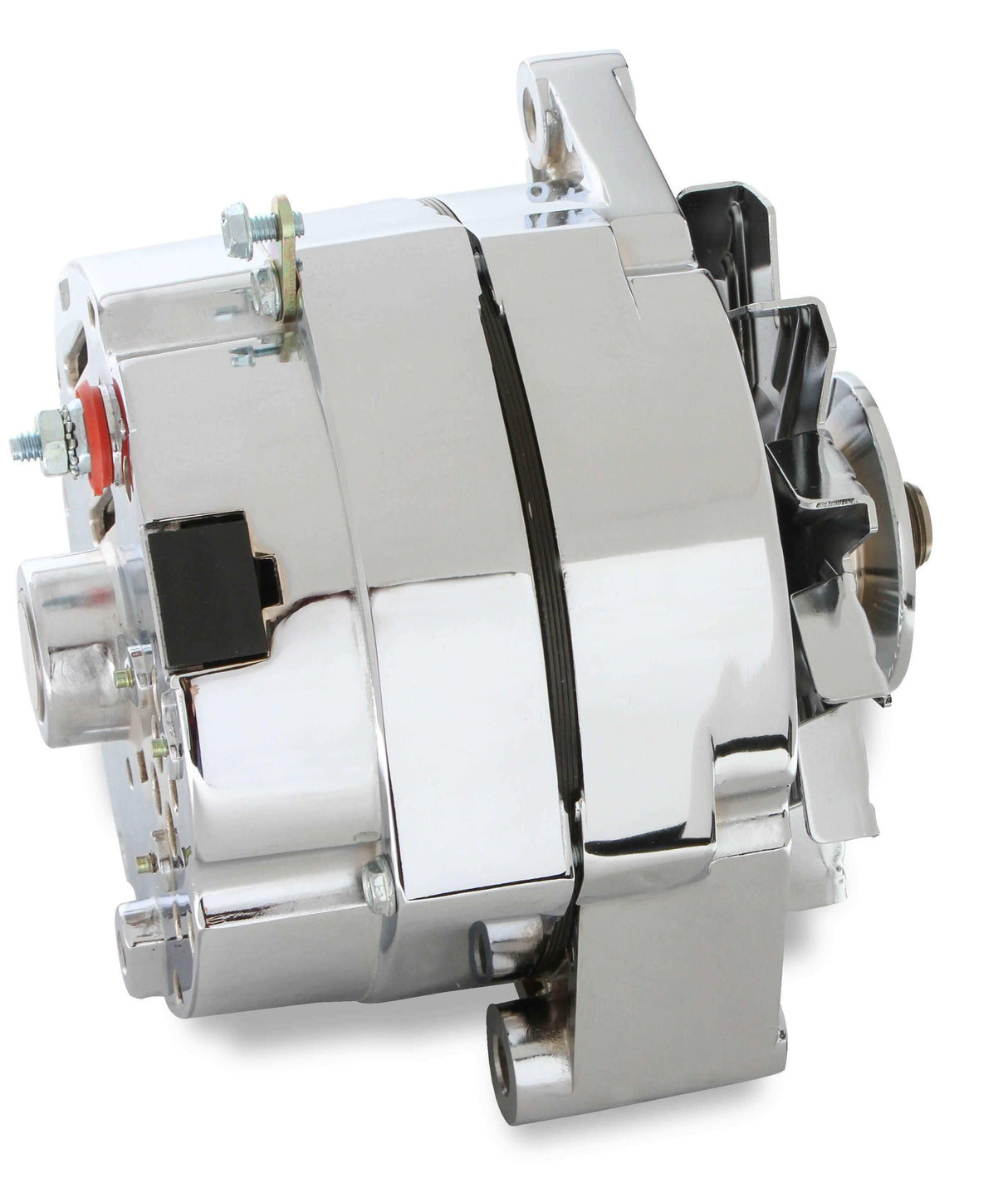 Mr. Gasket chrome alternator late GM delco 80 amp 5122