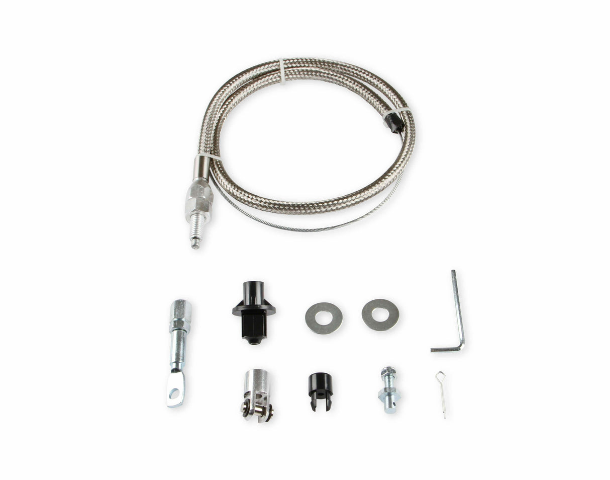 t Mr. Gasket 5657 Stainless Steel Braided Throttle Cable Kit. 36 in cable 24 Sle Mr. Gasket