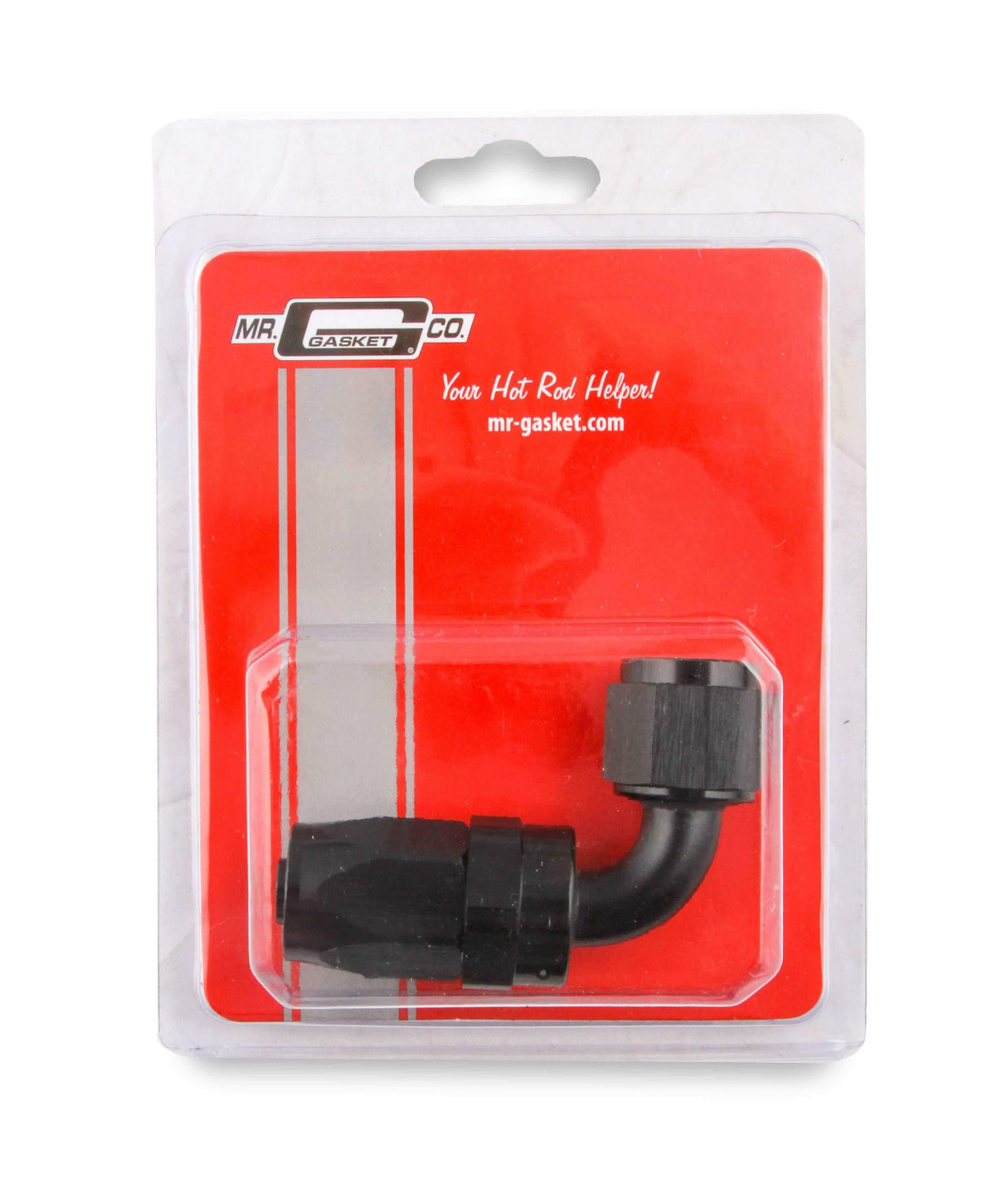 Mr. Gasket 6 AN 90 degree swivel hose end black BL aluminum stainless steel 229006