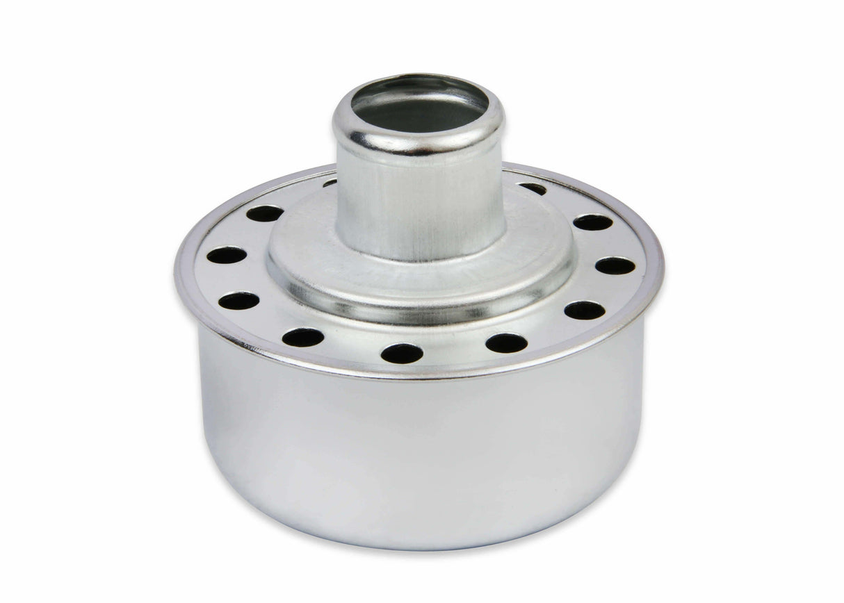 Mr. Gasket breather/oil filler cap push in valve cover breather fits SBC Chevy chrome polished steel 9810