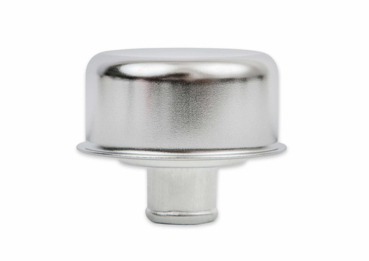 Mr. Gasket breather/oil filler cap push in valve cover breather fits SBC Chevy chrome polished steel 9810