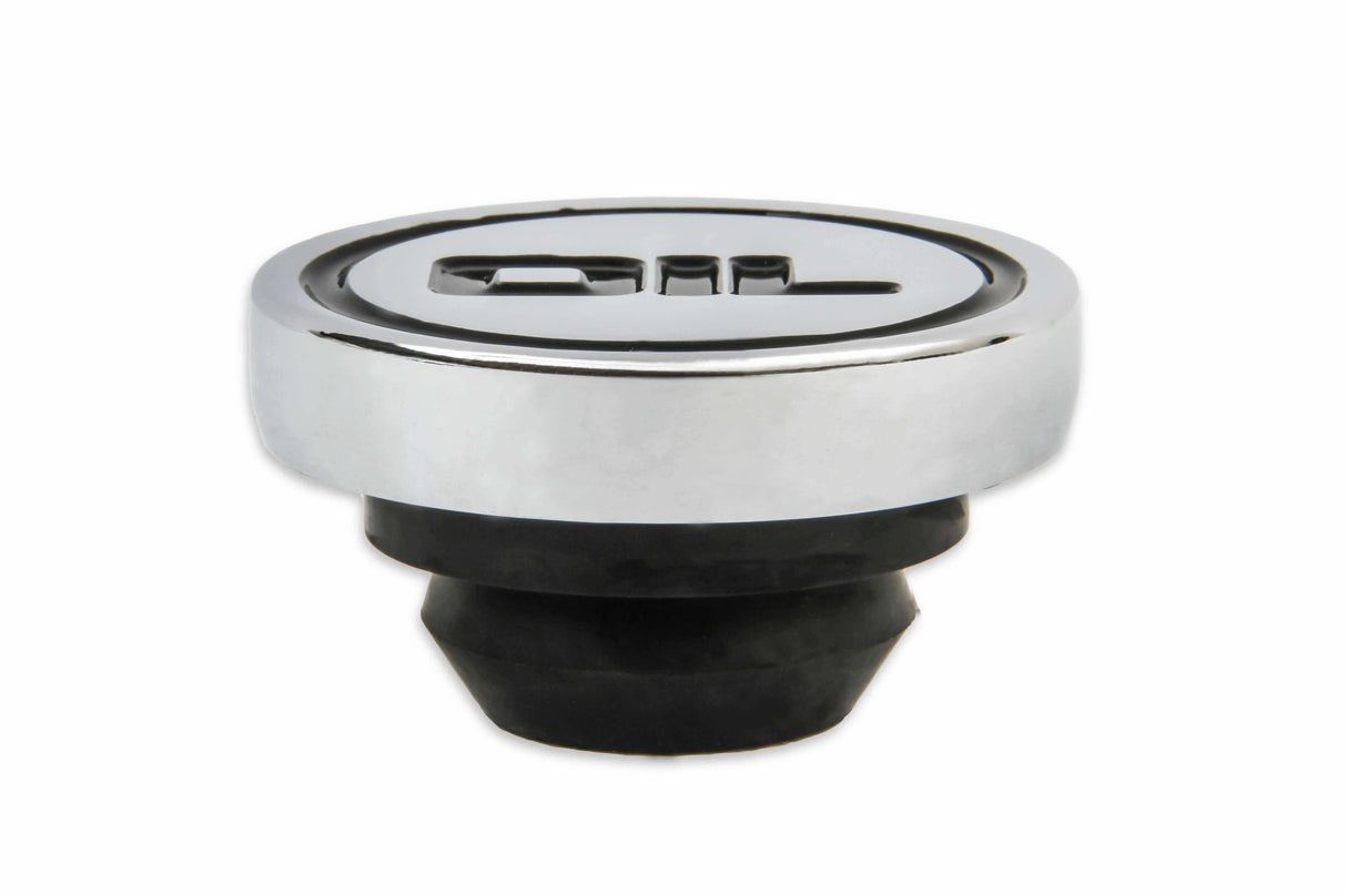 Mr. Gasket oil filler cap plug 22 inch diameter chrome steel 9815