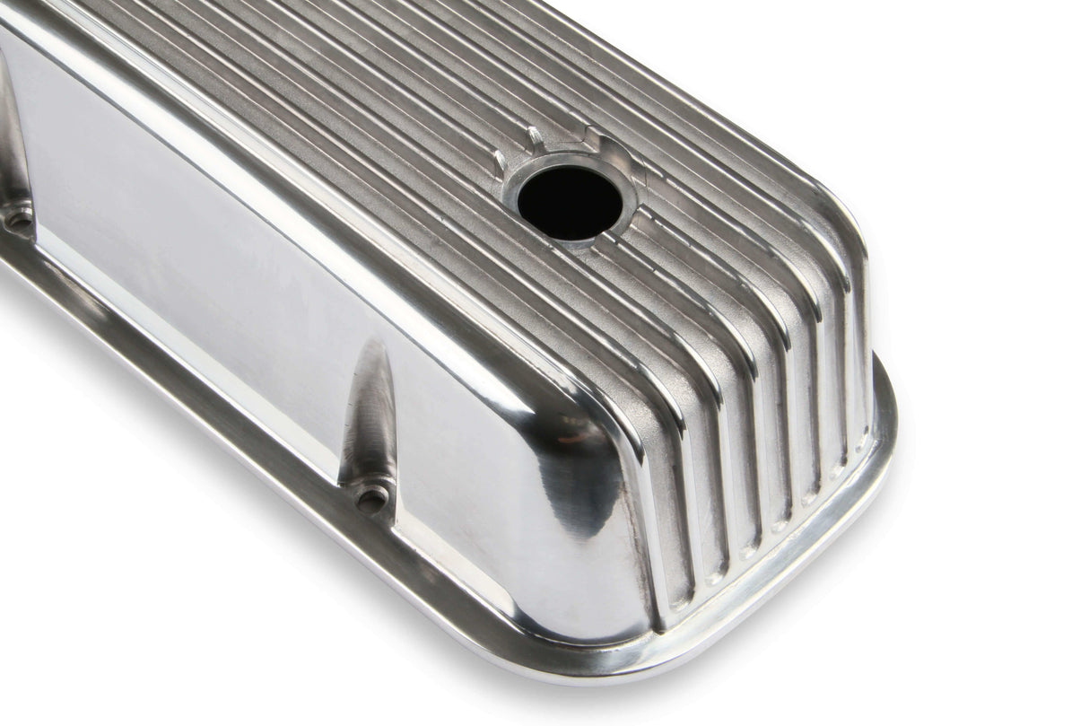 Mr. Gasket cast aluminum tall valve covers polished BBC Chevy 6859G