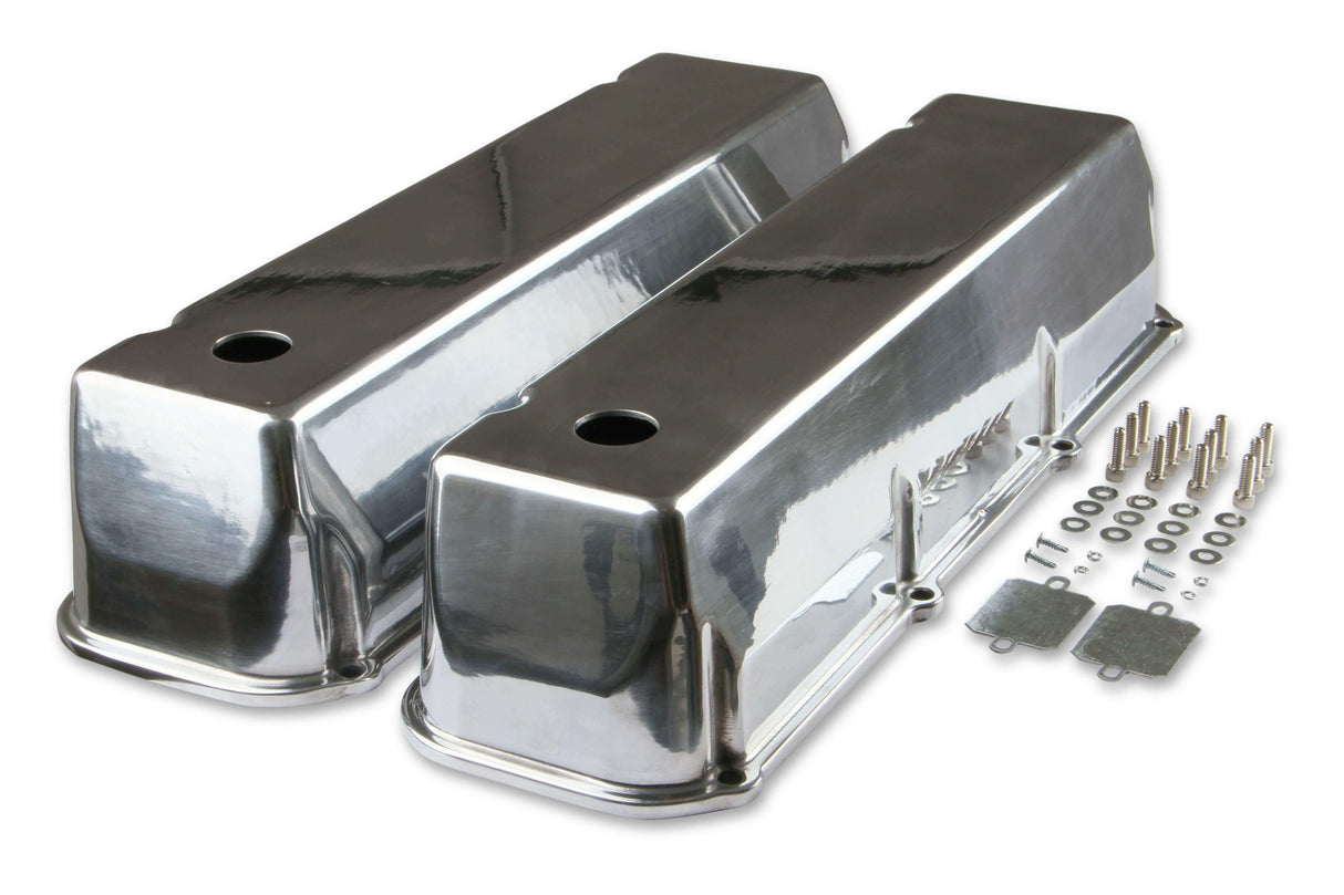 Mr. Gasket cast aluminum tall valve covers polished Ford 6873G