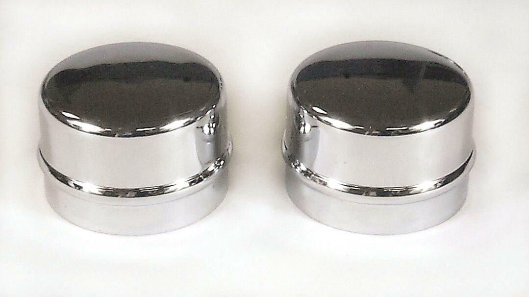Mr. Gasket chrome dust caps Ford Chevy steel 2485