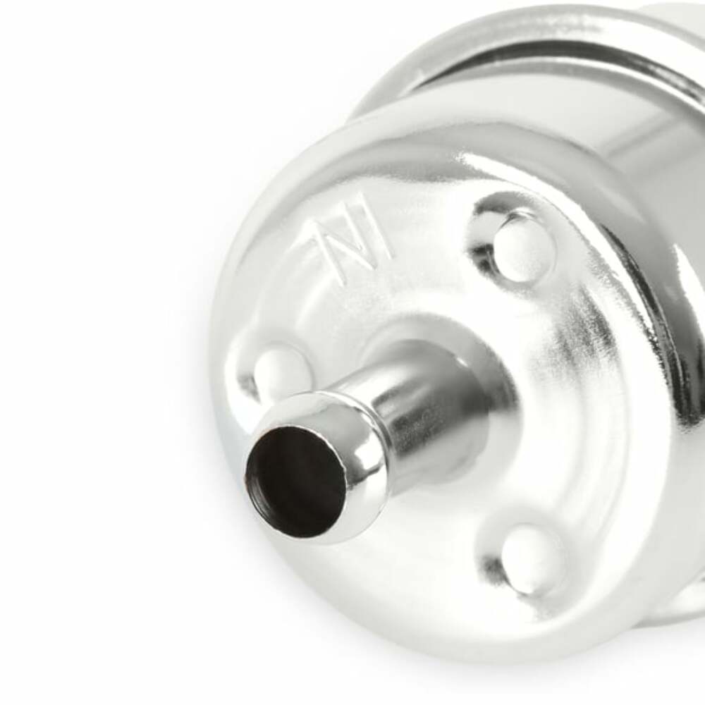 Mr. Gasket chrome fuel filter fits 3/8 inch hose polished steel 9746