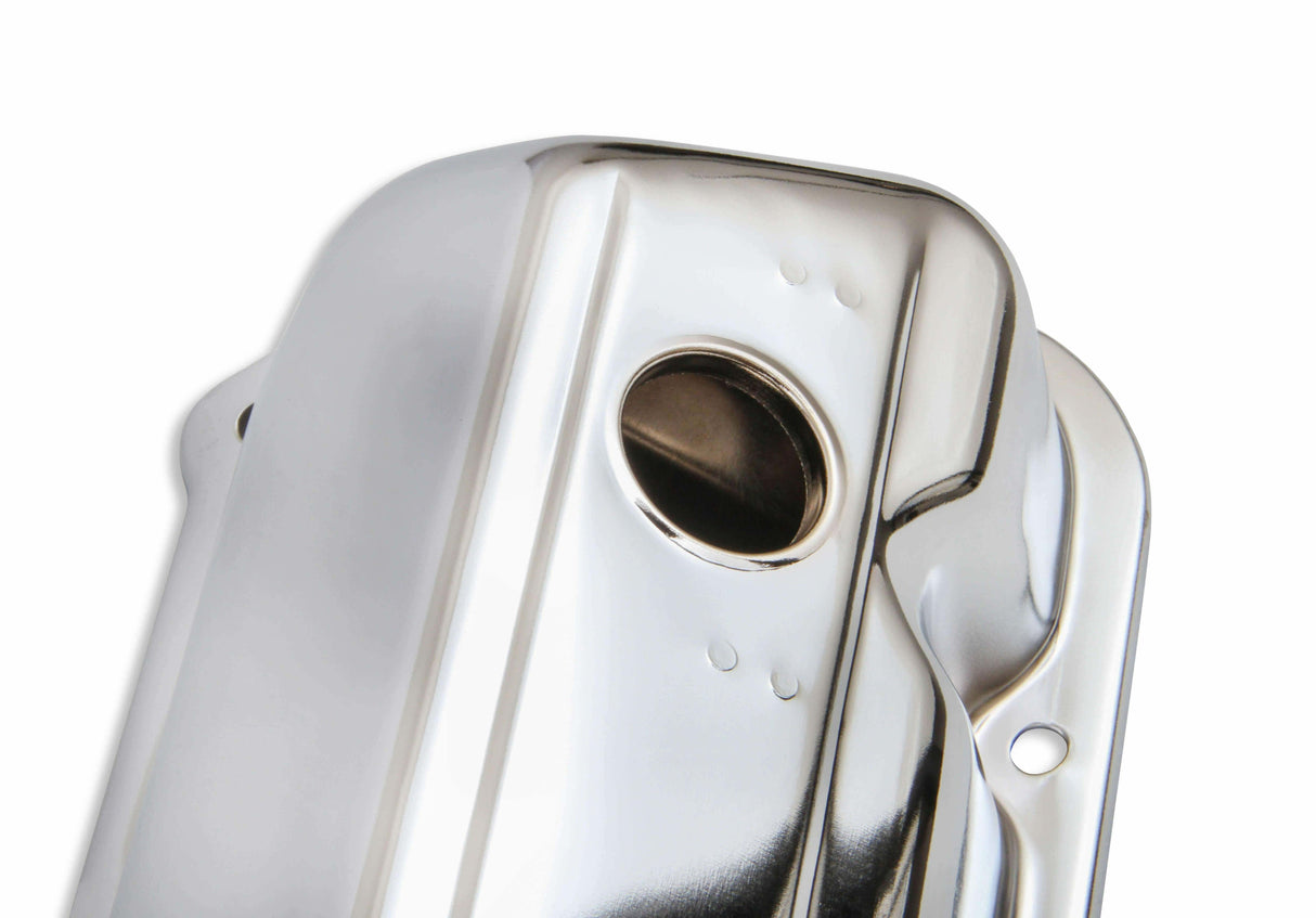 Mr. Gasket chrome valve covers with baffle Ford steel 9413