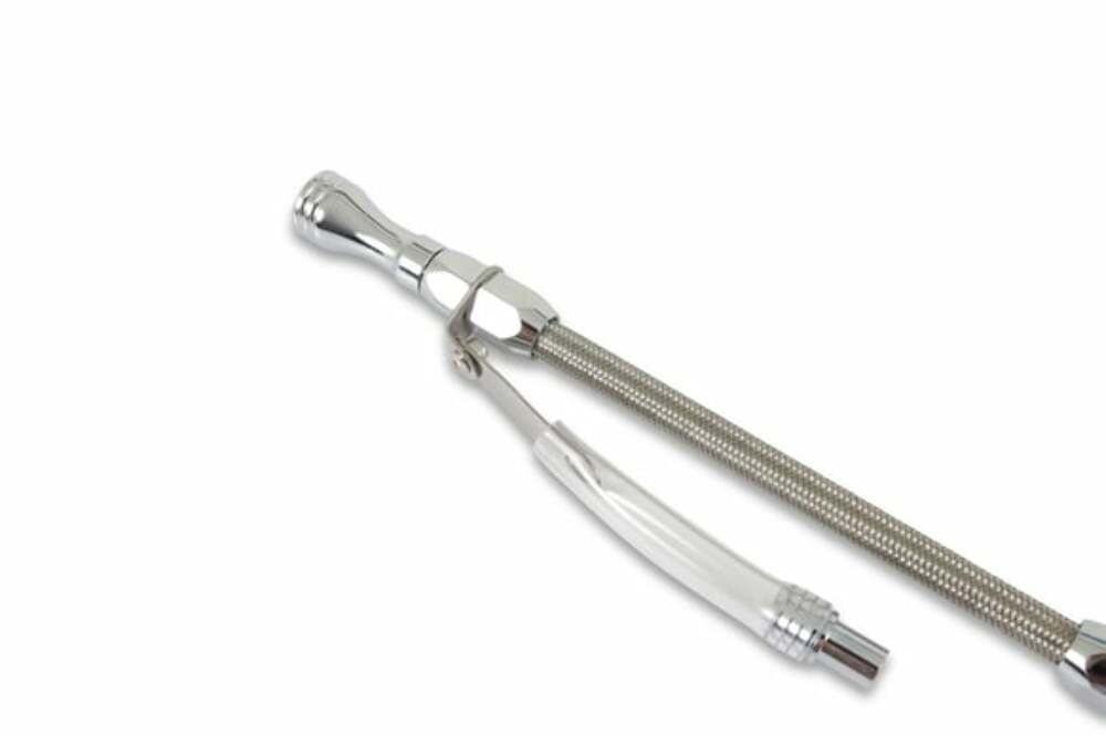 Mr. Gasket engine oil dipstick and tube braided stainless steel Chevy polished aluminum 9705G