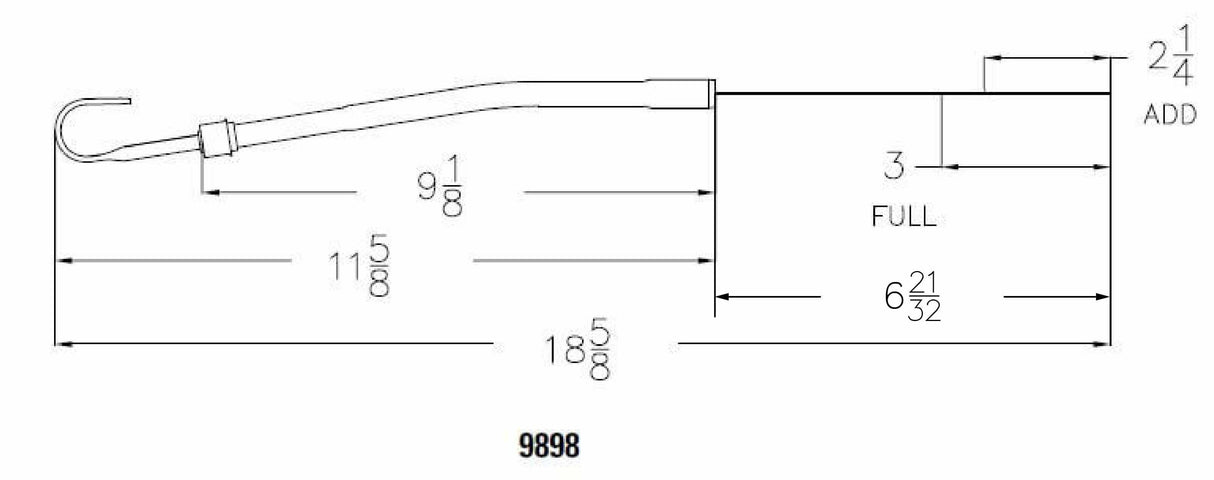 Mr. Gasket engine oil dipstick chrome steel 9898