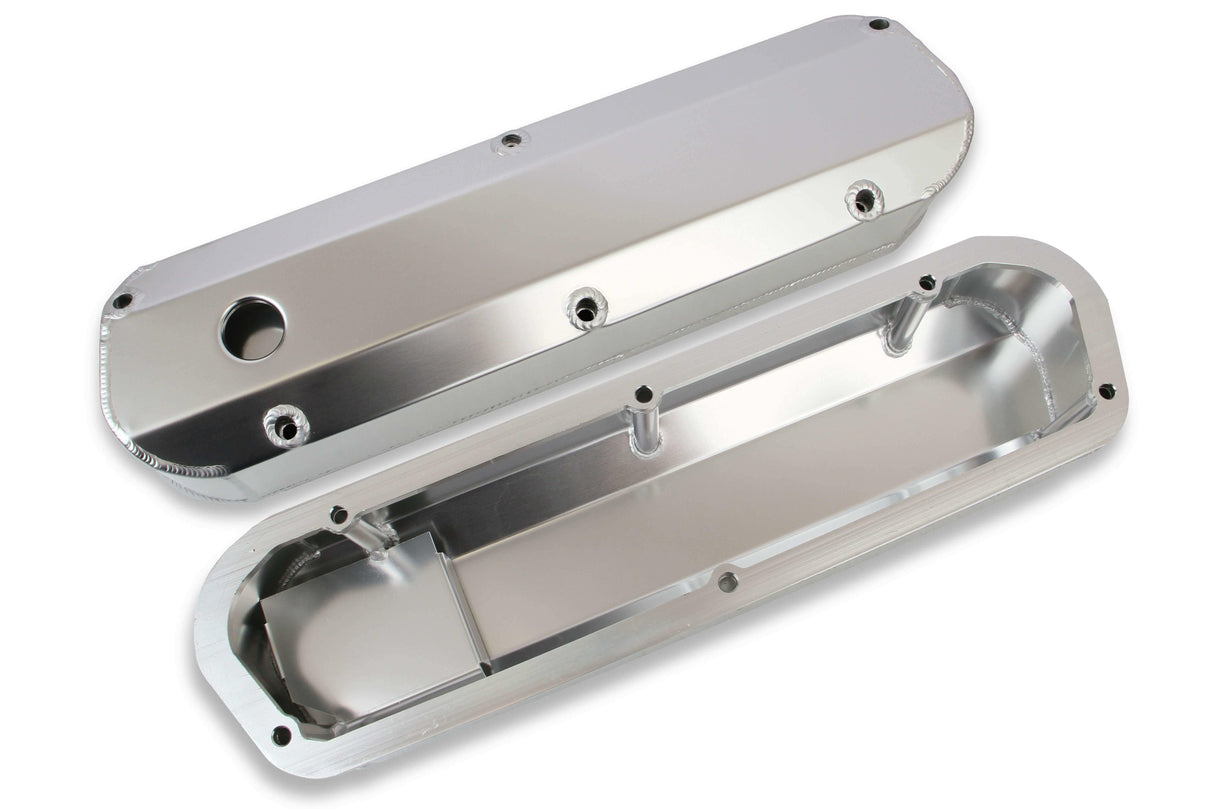 Mr. Gasket fabricated aluminum valve covers silver Ford black 6843G