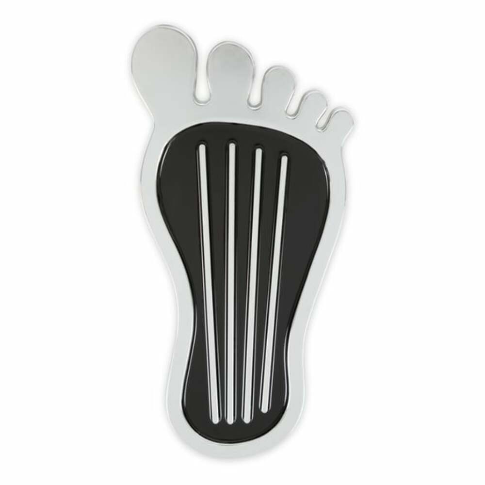 Mr. Gasket foot print gas pedal pad aluminum chrome and painted black trim 9645