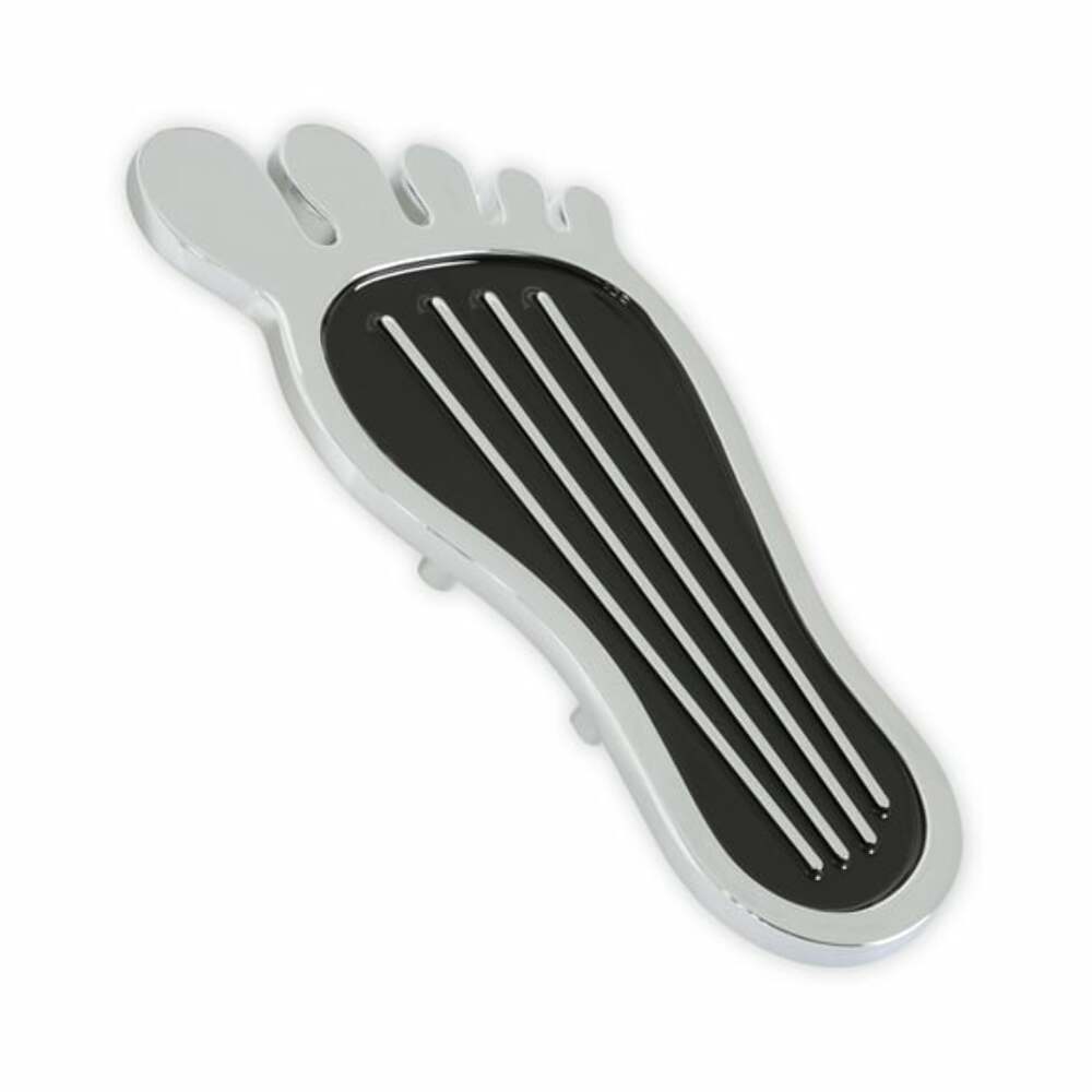 Mr. Gasket foot print gas pedal pad aluminum chrome and painted black trim 9645