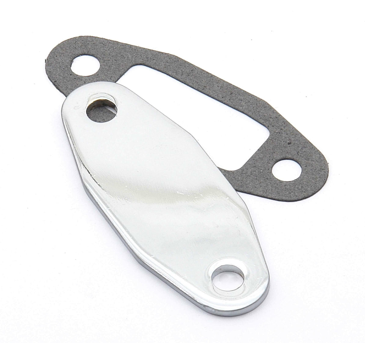 Mr. Gasket fuel pump block off plate chrome Ford steel 1517