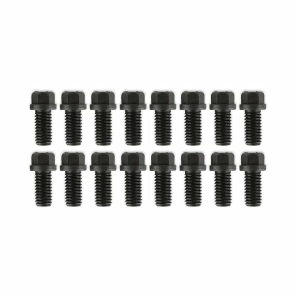 Mr. Gasket header bolts 3/8 16 x 3/4 inch hex head set of 16 black steel 919G