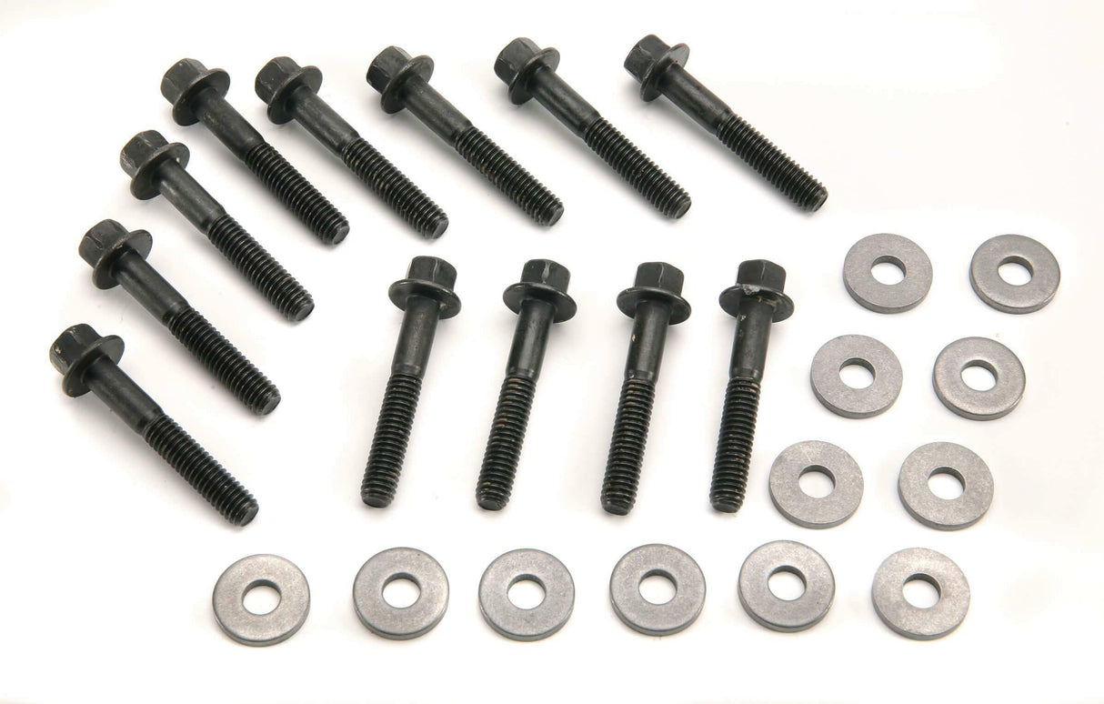 Mr. Gasket intake manifold bolt set super flanged head 6082MRG Ford black aluminum steel 2493