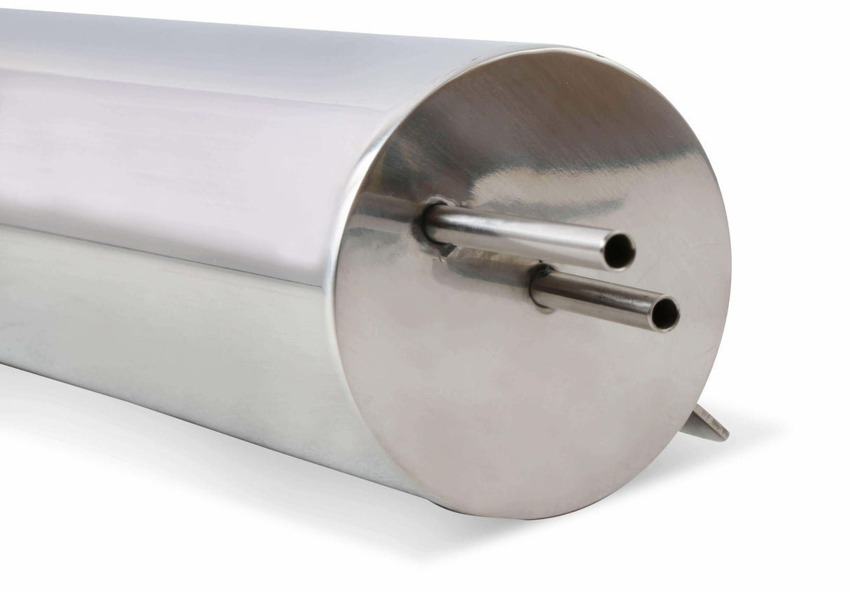 Mr. Gasket overflow tank 3 inch diameter 10 inch height polished stainless steel 9133