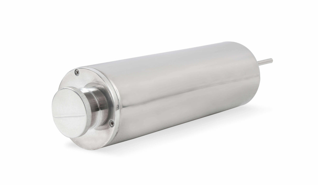 Mr. Gasket overflow tank 3 inch diameter 10 inch height polished stainless steel 9133