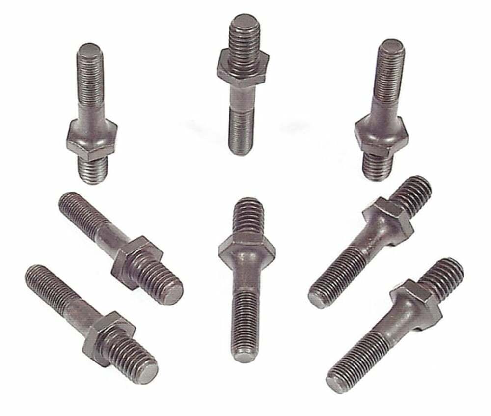 Mr. Gasket rocker arm studs competition 3/8 inch Chevy black steel 1075