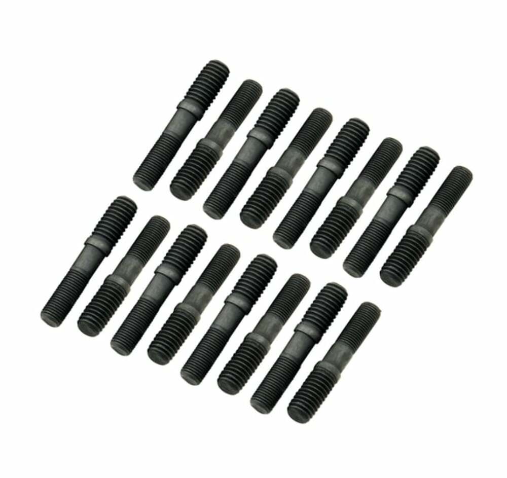 Mr. Gasket rocker arm studs screw in 3/8 inch Chevy black steel 1076