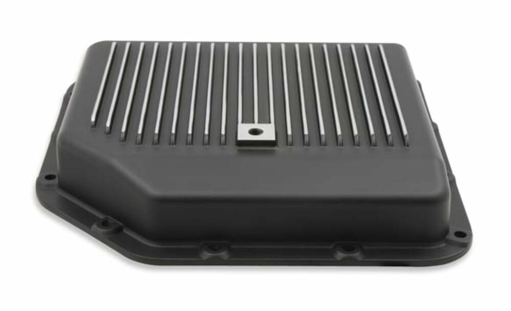 Mr. Gasket transmission oil pan black aluminum 9795BMRG Chevy steel 2493