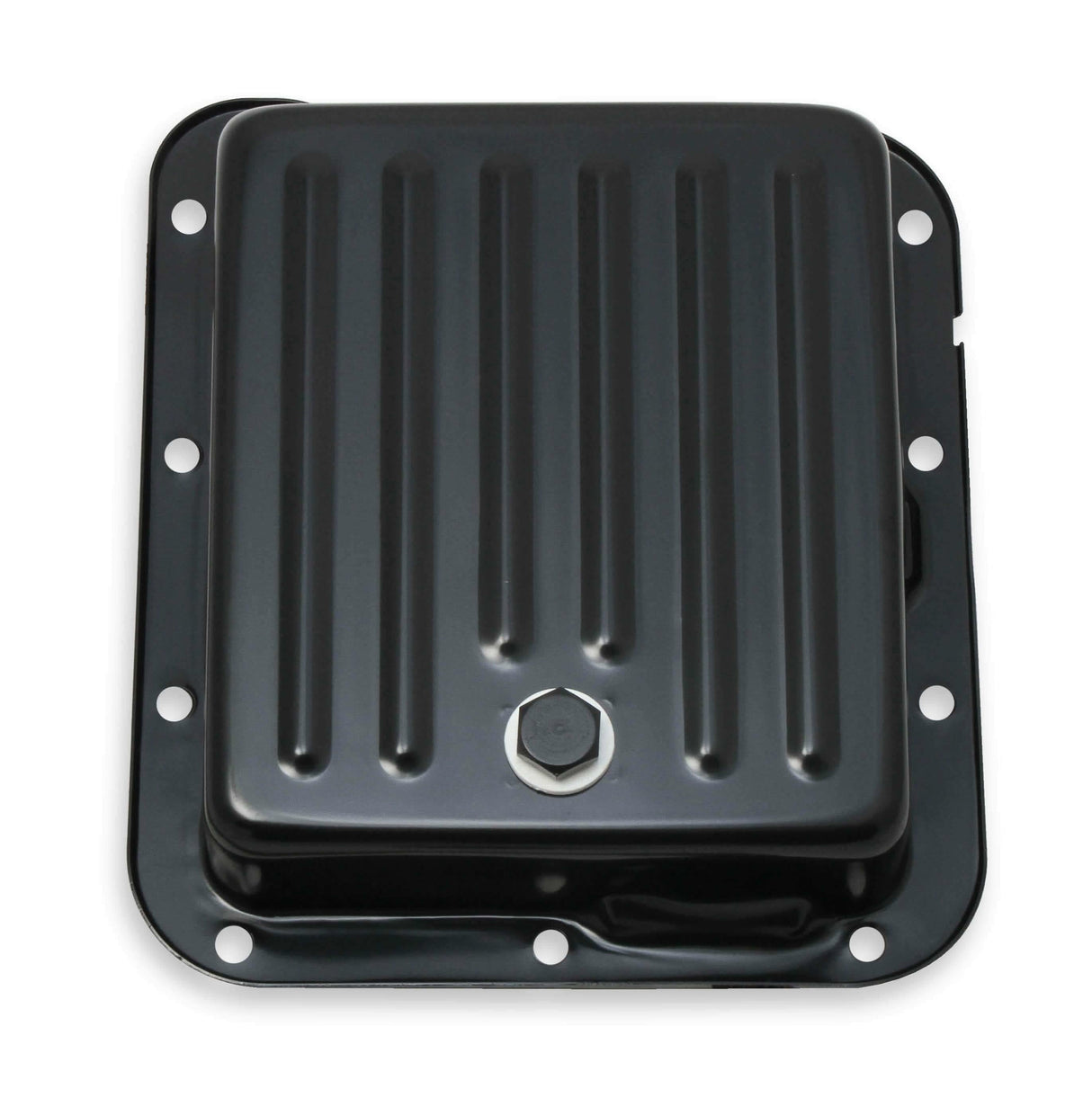 Mr. Gasket transmission oil pan black steel 9755BMRG Ford aluminum 2493