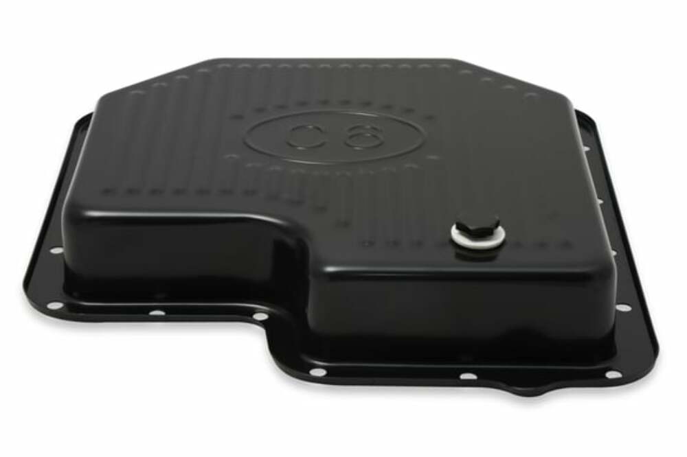Mr. Gasket transmission oil pan black steel 9756BMRG Ford aluminum 2493