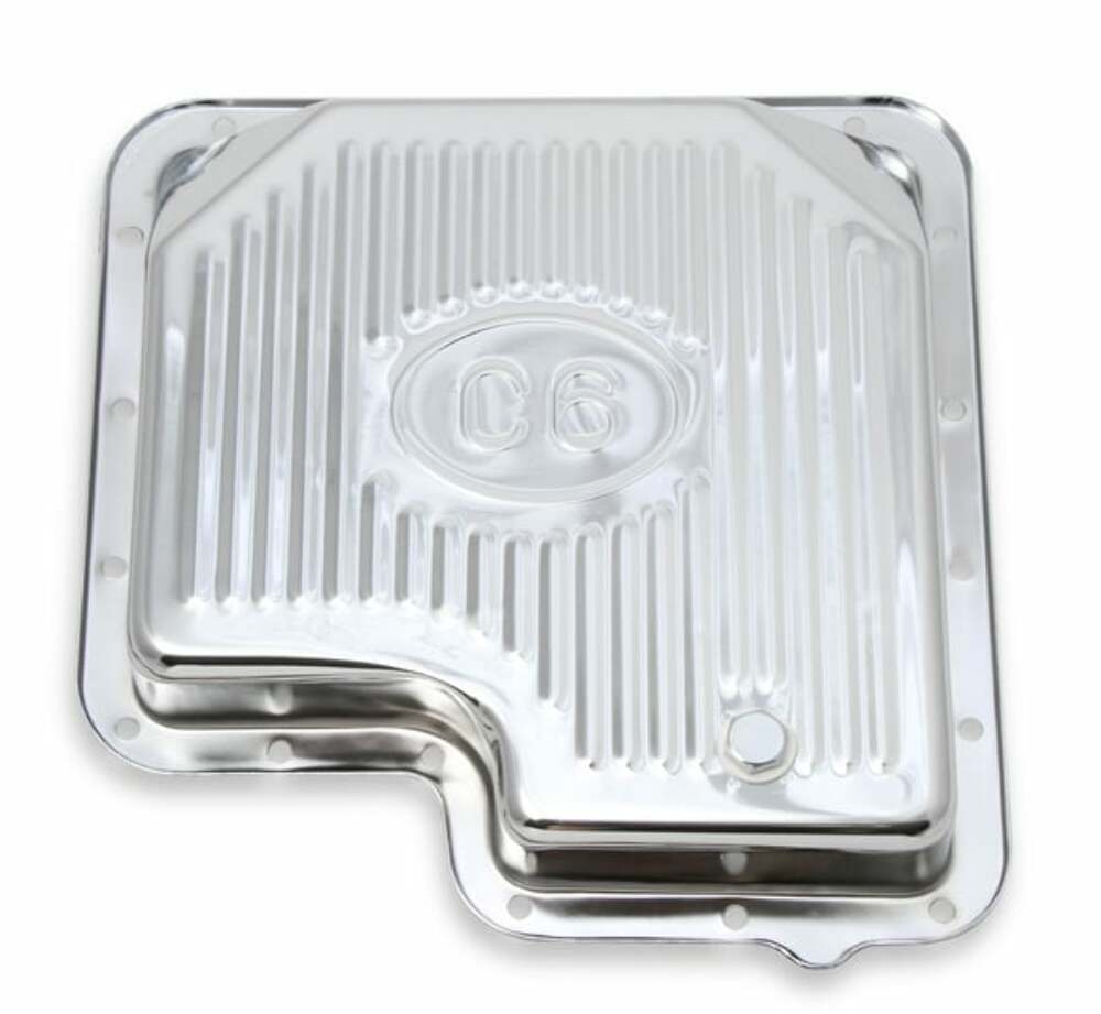 Mr. Gasket transmission oil pan chrome 9756CMRG Ford aluminum steel 2493