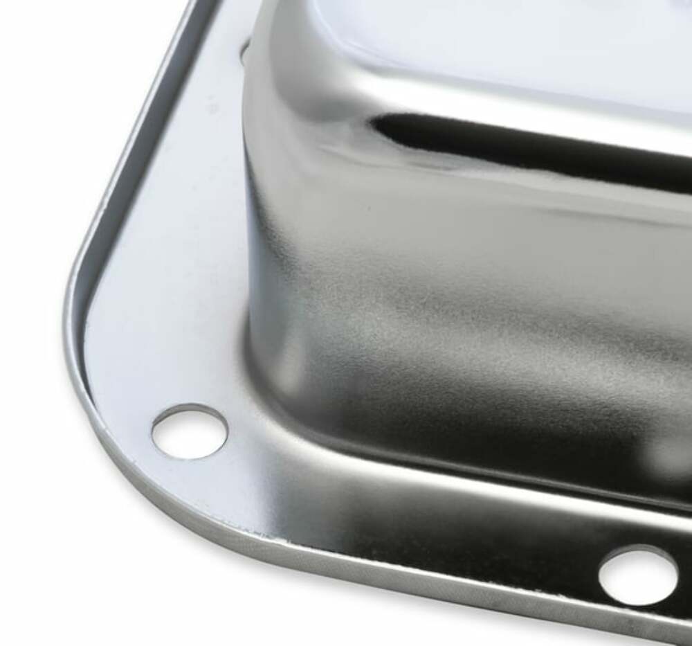 Mr. Gasket transmission oil pan chrome 9756CMRG Ford aluminum steel 2493