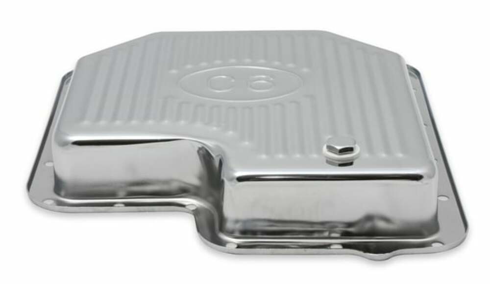Mr. Gasket transmission oil pan chrome 9756CMRG Ford aluminum steel 2493