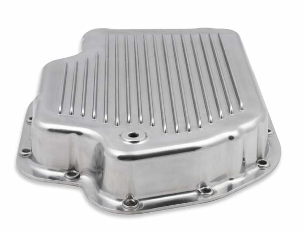Mr. Gasket transmission oil pan polished aluminum 9796PMRG Chevy steel 2493