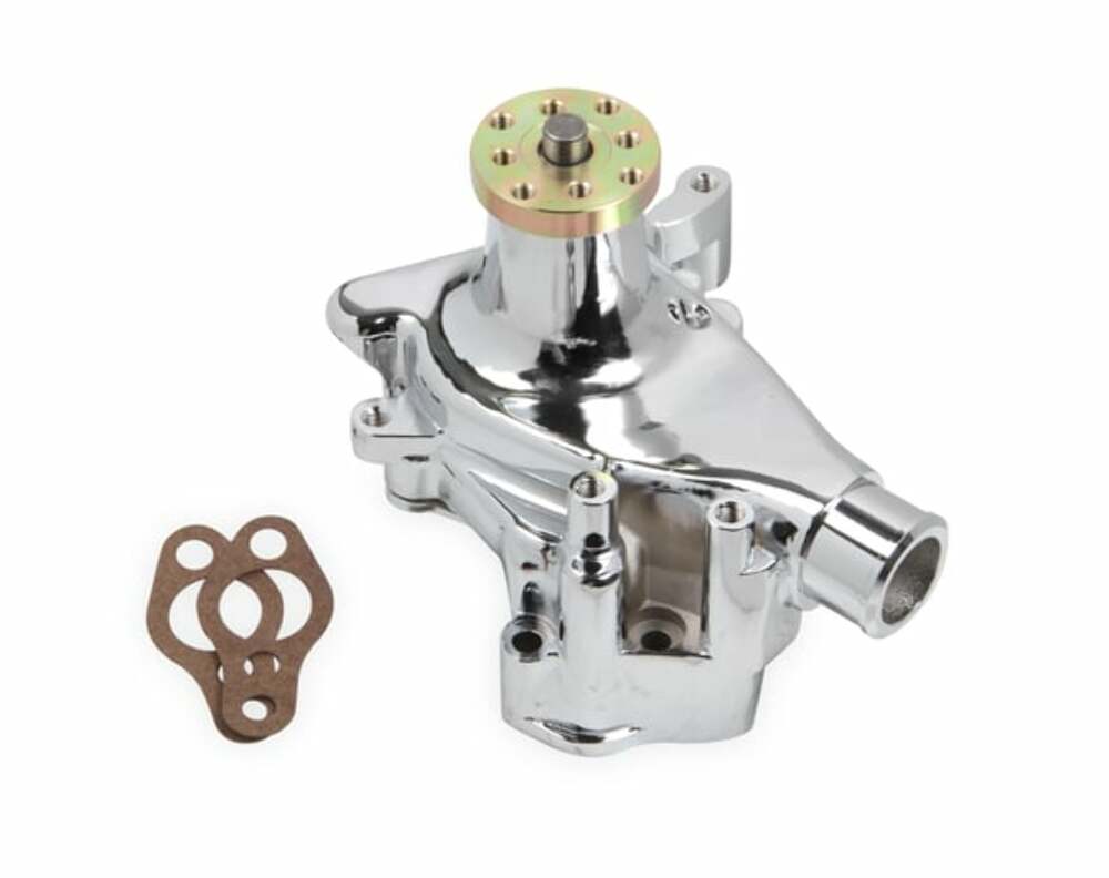 Mr. Gasket water pump BBC Chevy chrome aluminum steel 7013G